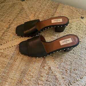 Valentino Block Heel Slides